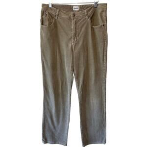 Chico’s Dark Khaki Corduroy Straight Leg Classic Y2K Style Pants Size 1 (Med, 8)